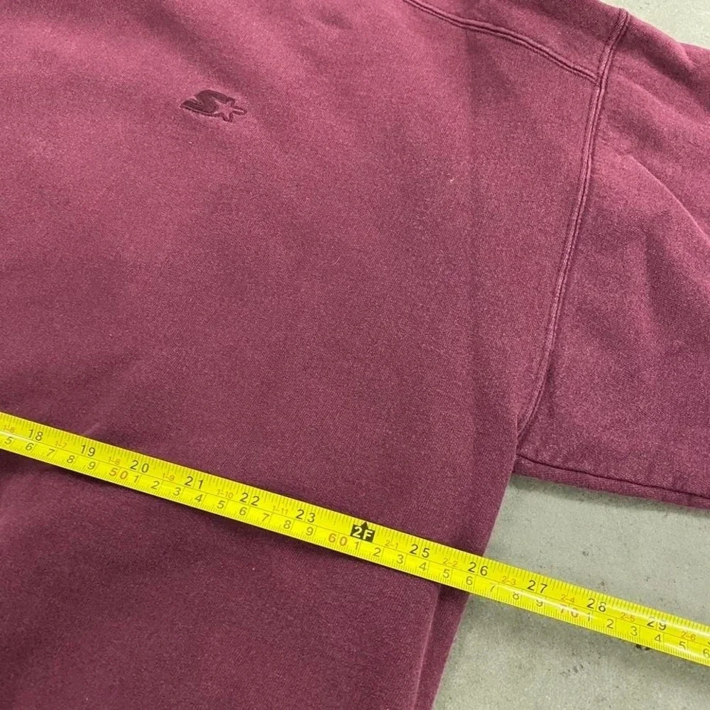 Vintage 90s Starter Heavyweight Burgundy Blank Crewneck Size XL - Picture 4 of 5